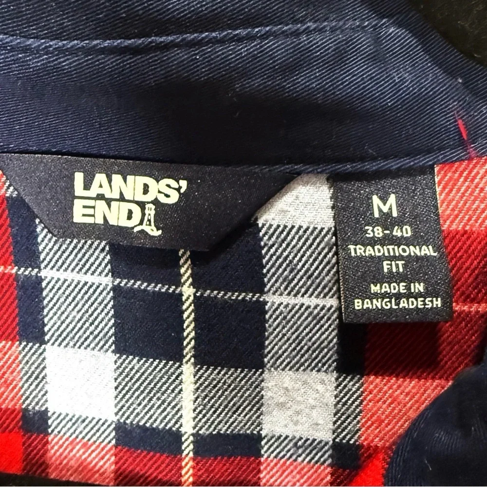 Lands End Shacket Shirt Jacket Plaid Lined Medium